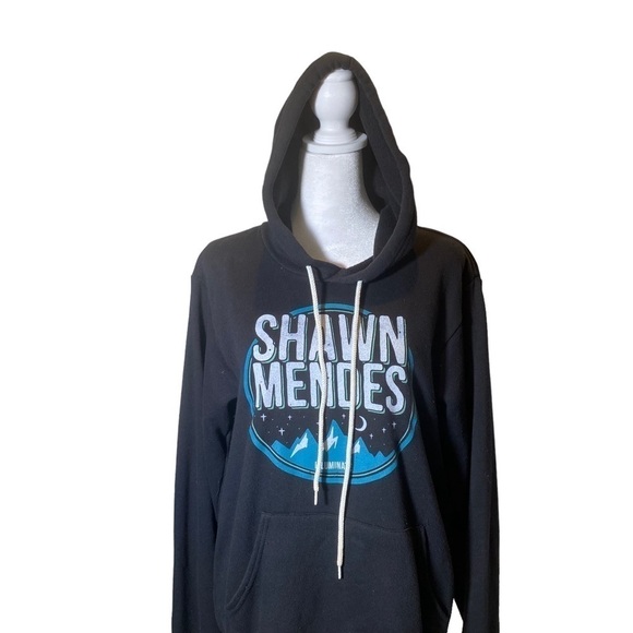 Shawn Mendes Illuminate 2017 tour SMALL Black hoodie graphic kangaroo pocket - Picture 4 of 10